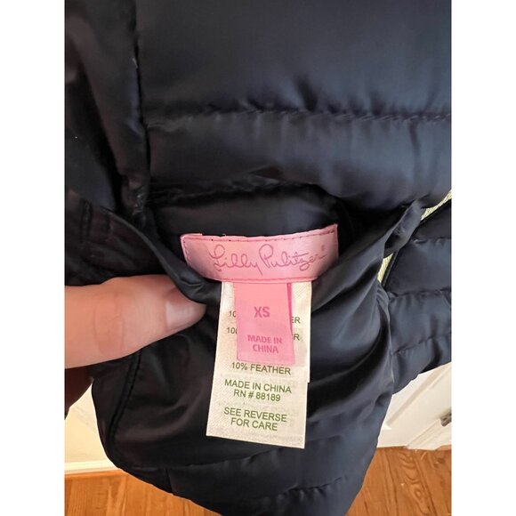 Lilly Pulitzer Reversible Down Jacket Puffer Not Too Catty Size XS - Picture 5 of 7